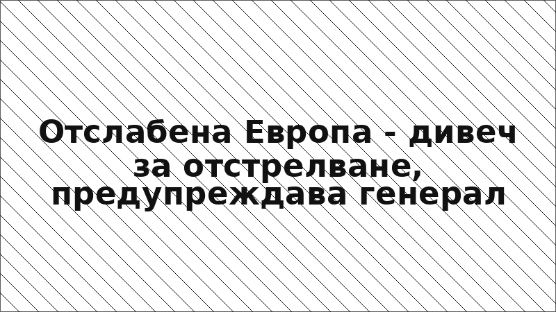 Отслабена Европа - дивеч за отстрелване, предупреждава генерал
