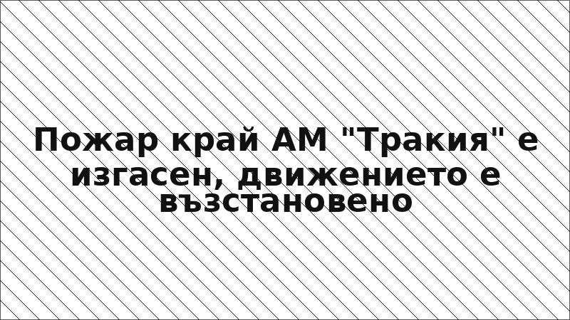 Пожар край АМ "Тракия" е изгасен, движението е възстановено