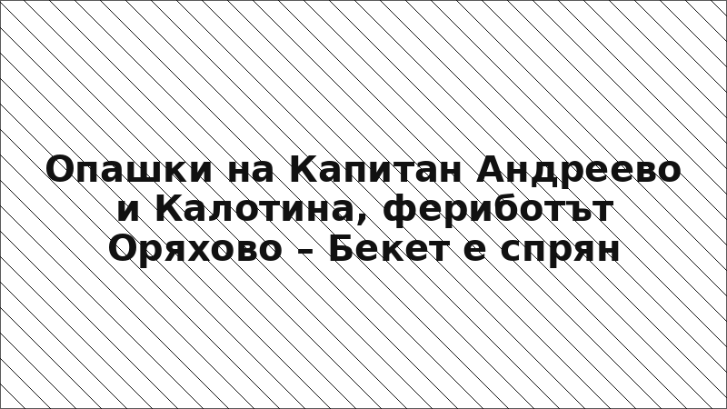 Опашки на Капитан Андреево и Калотина, фериботът Оряхово – Бекет е спрян