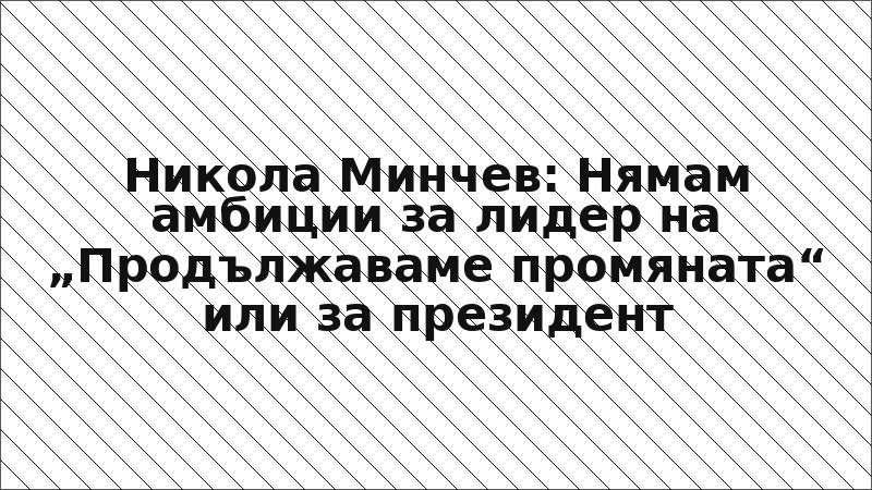 Никола Минчев: Нямам амбиции за лидер на „Продължаваме промяната“ или за президент
