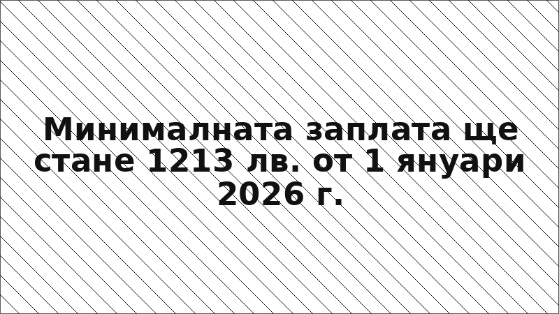 Минималната заплата ще стане 1213 лв. от 1 януари 2026 г.