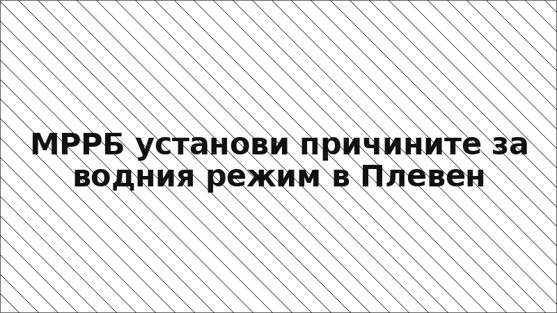МРРБ установи причините за водния режим в Плевен