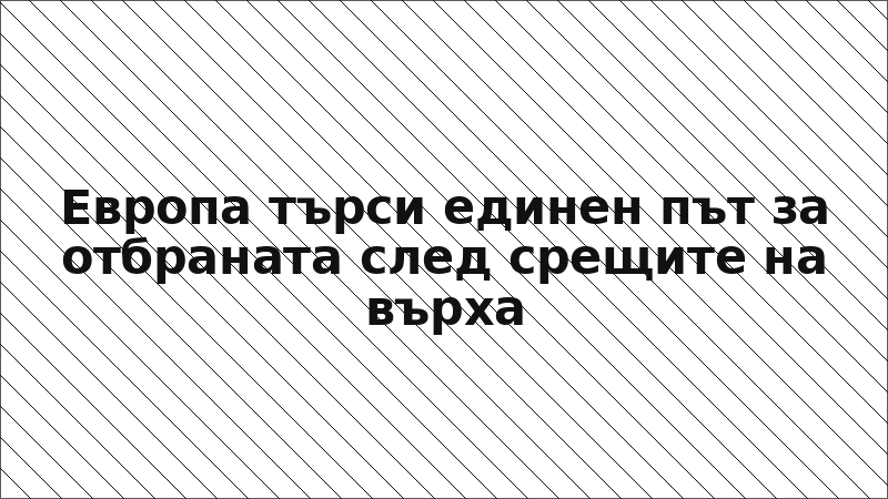 Европа търси единен път за отбраната след срещите на върха