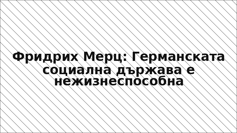 Фридрих Мерц: Германската социална държава е нежизнеспособна