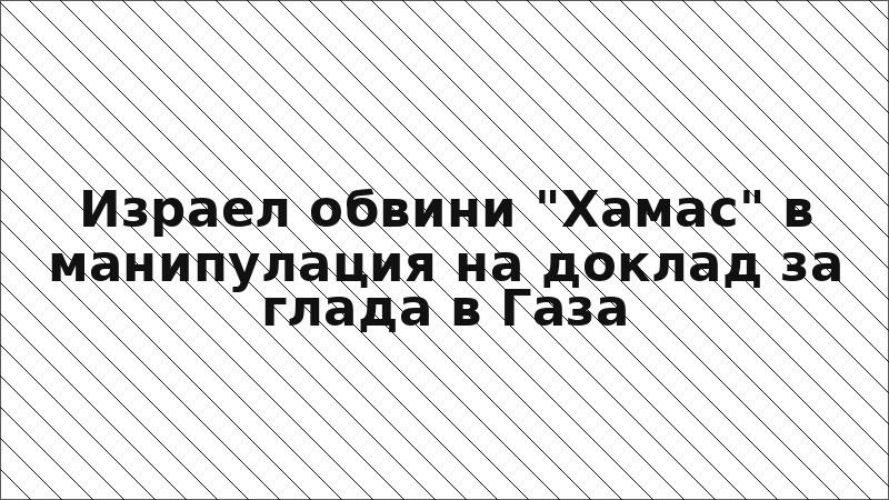 Израел обвини "Хамас" в манипулация на доклад за глада в Газа