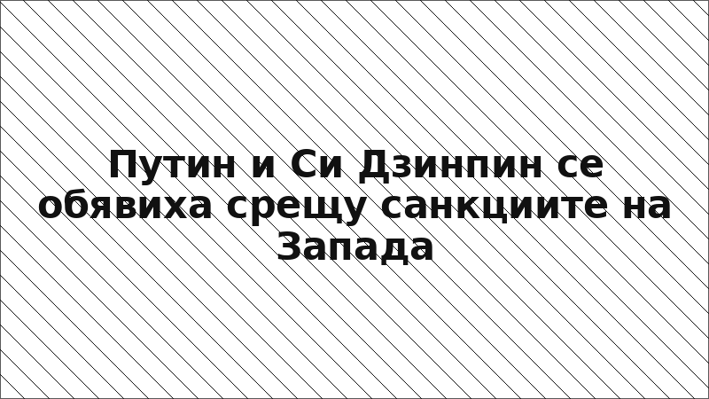Путин и Си Дзинпин се обявиха срещу санкциите на Запада