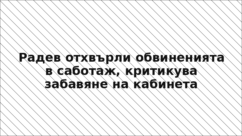 Радев отхвърли обвиненията в саботаж, критикува забавяне на кабинета