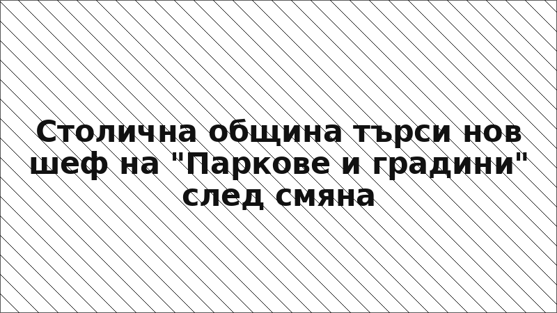 Столична община търси нов шеф на "Паркове и градини" след смяна