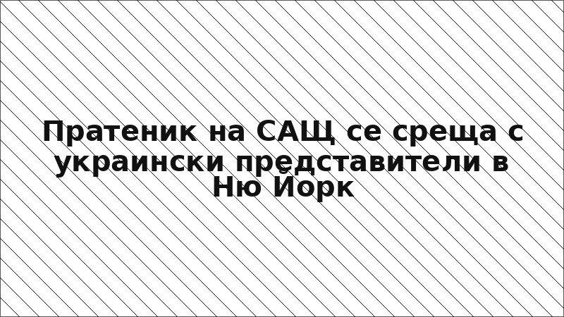 Пратеник на САЩ се среща с украински представители в Ню Йорк