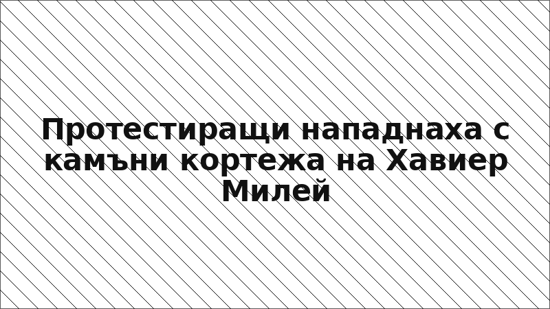 Протестиращи нападнаха с камъни кортежа на Хавиер Милей