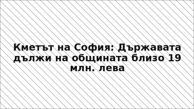 Кметът на София: Държавата дължи на общината близо 19 млн. лева