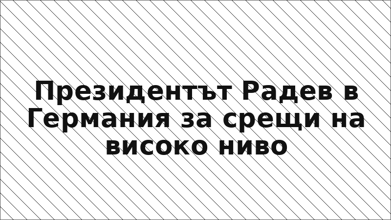 Президентът Радев в Германия за срещи на високо ниво