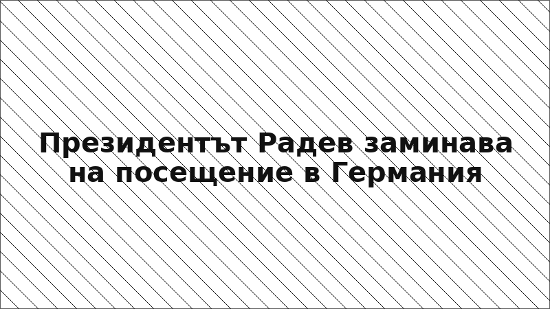 Президентът Радев заминава на посещение в Германия