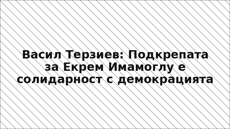 Васил Терзиев: Подкрепата за Екрем Имамоглу е солидарност с демокрацията
