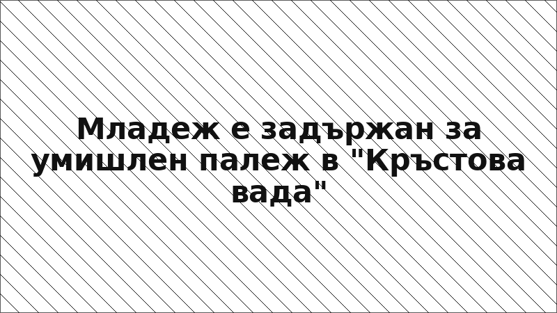 Младеж е задържан за умишлен палеж в "Кръстова вада"