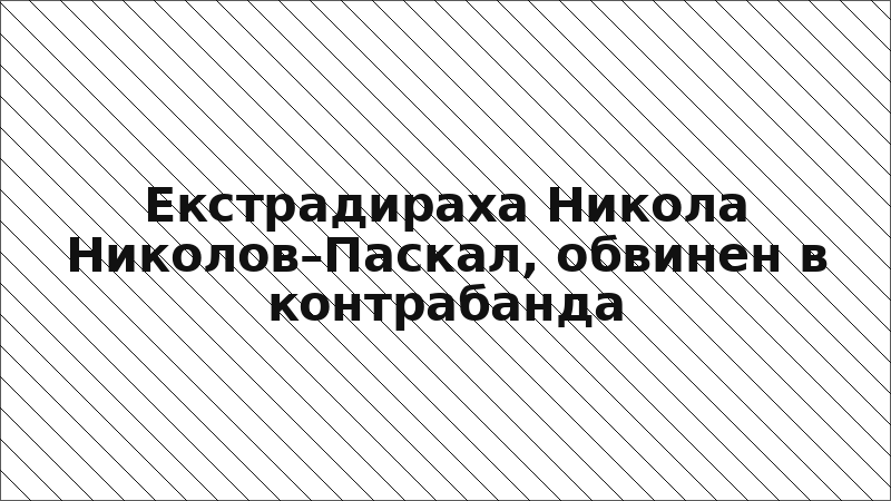 Екстрадираха Никола Николов–Паскал, обвинен в контрабанда