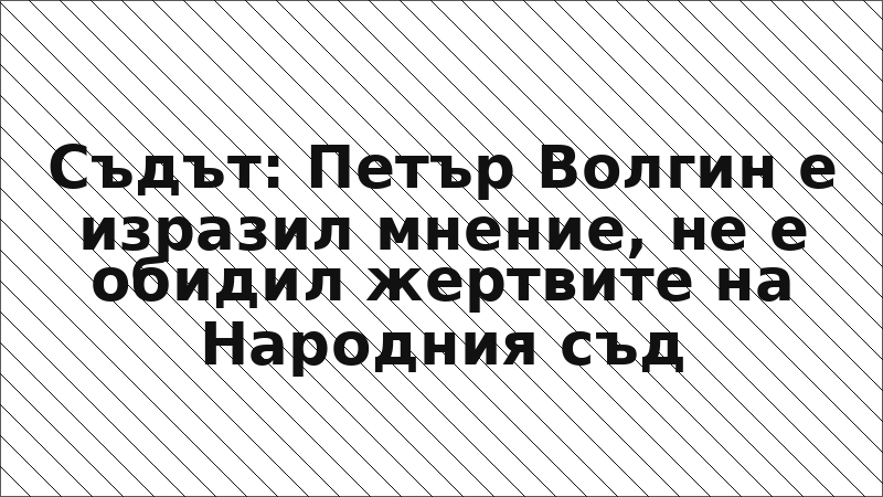 Съдът: Петър Волгин е изразил мнение, не е обидил жертвите на Народния съд