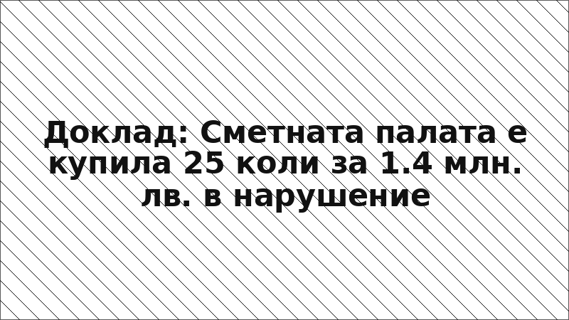 Доклад: Сметната палата е купила 25 коли за 1.4 млн. лв. в нарушение