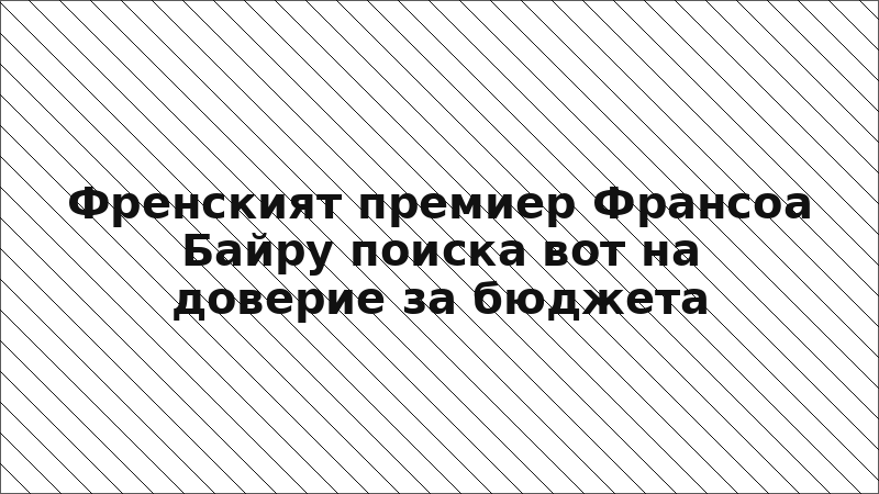 Френският премиер Франсоа Байру поиска вот на доверие за бюджета