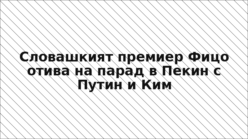 Словашкият премиер Фицо отива на парад в Пекин с Путин и Ким