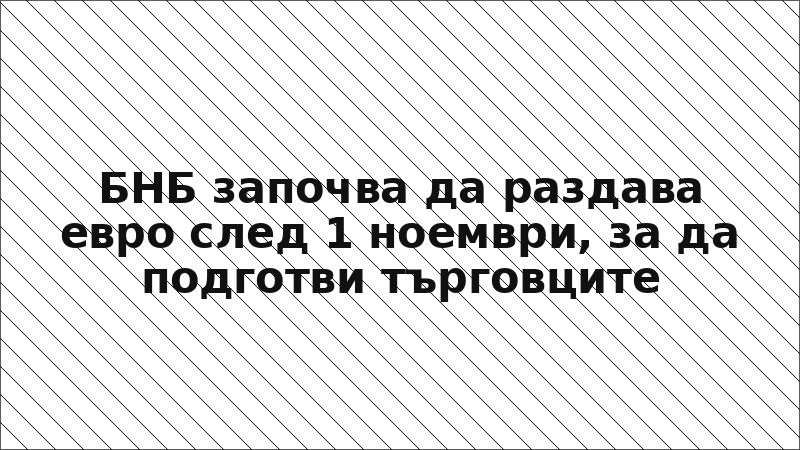 БНБ започва да раздава евро след 1 ноември, за да подготви търговците