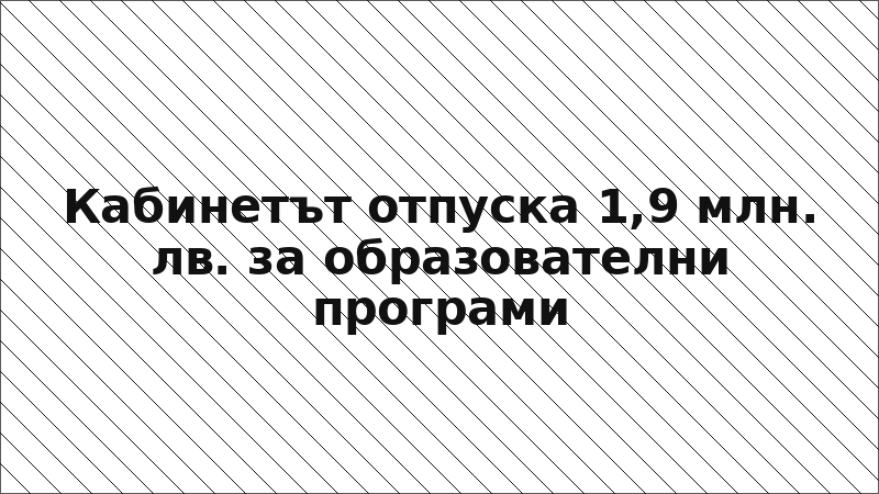 Кабинетът отпуска 1,9 млн. лв. за образователни програми