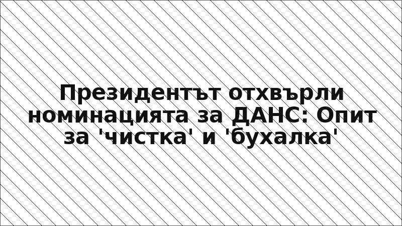Президентът отхвърли номинацията за ДАНС: Опит за 'чистка' и 'бухалка'