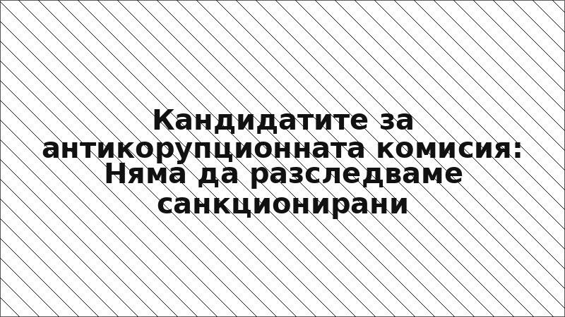 Кандидатите за антикорупционната комисия: Няма да разследваме санкционирани