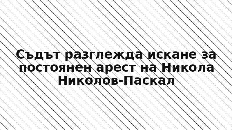 Съдът разглежда искане за постоянен арест на Никола Николов-Паскал