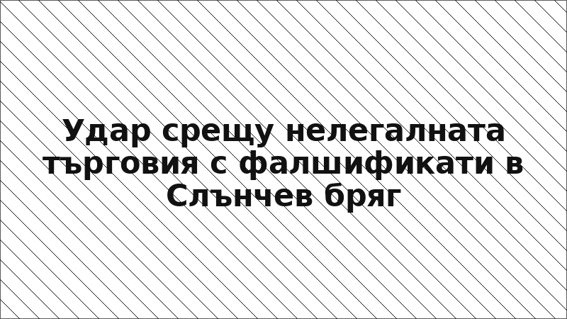 Удар срещу нелегалната търговия с фалшификати в Слънчев бряг