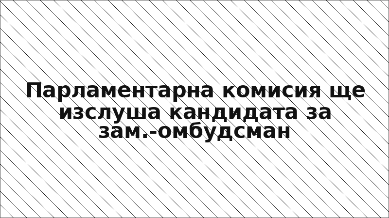 Парламентарна комисия ще изслуша кандидата за зам.-омбудсман