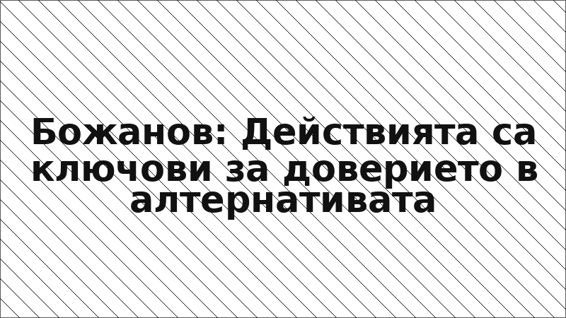 Божанов: Действията са ключови за доверието в алтернативата