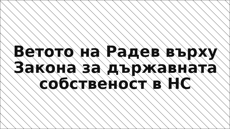 Ветото на Радев върху Закона за държавната собственост в НС