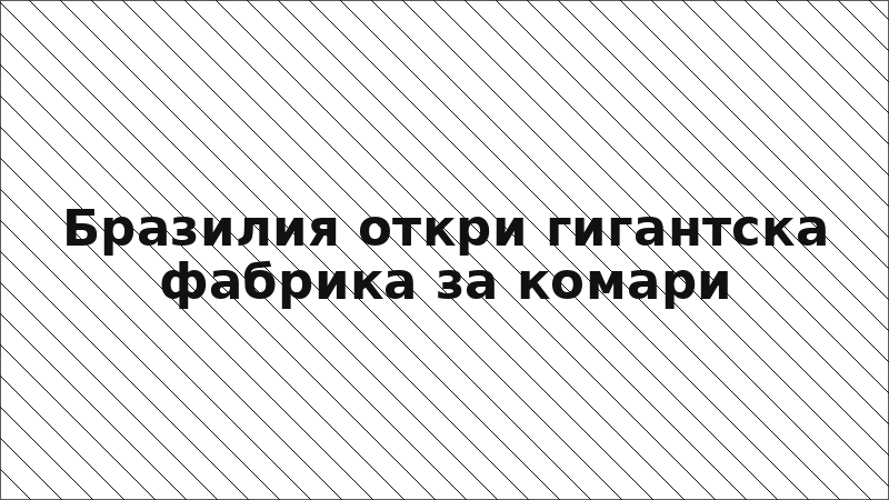 Бразилия откри гигантска фабрика за комари