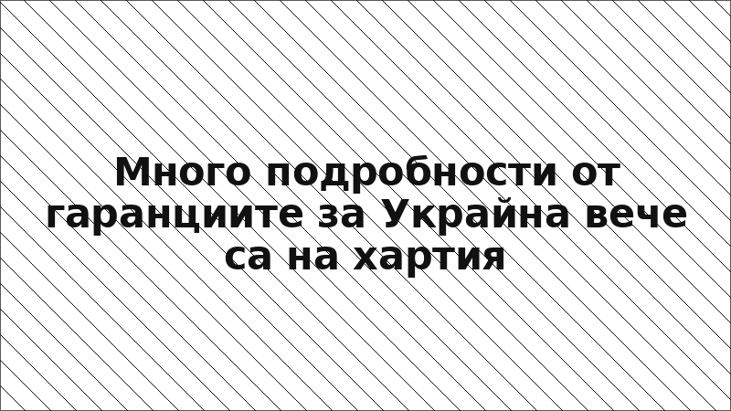 Много подробности от гаранциите за Украйна вече са на хартия