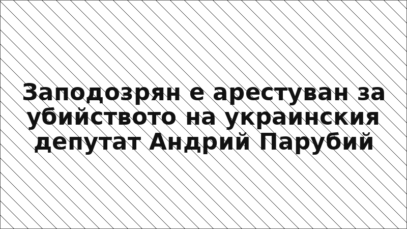 Заподозрян е арестуван за убийството на украинския депутат Андрий Парубий