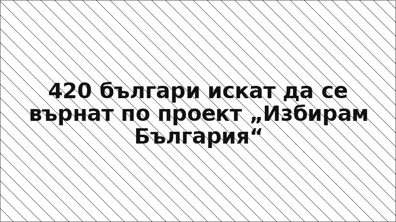 420 българи искат да се върнат по проект „Избирам България“