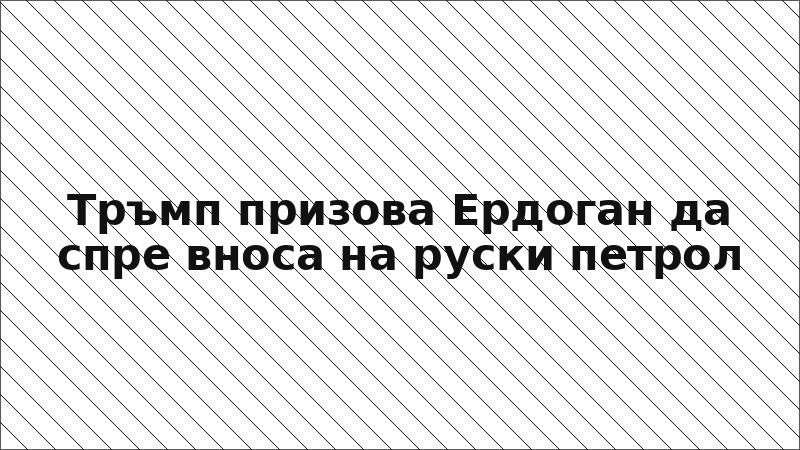 Тръмп призова Ердоган да спре вноса на руски петрол
