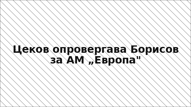 Цеков опровергава Борисов за АМ „Европа"