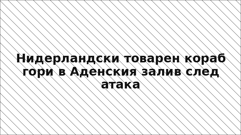 Нидерландски товарен кораб гори в Аденския залив след атака