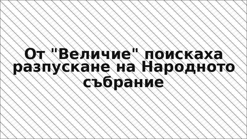 От "Величие" поискаха разпускане на Народното събрание