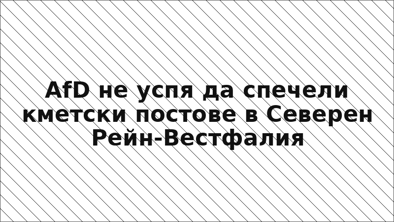 AfD не успя да спечели кметски постове в Северен Рейн-Вестфалия