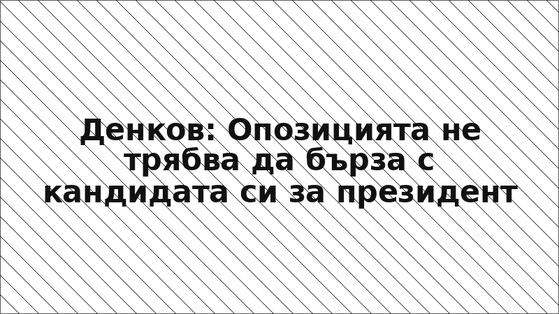 Денков: Опозицията не трябва да бърза с кандидата си за президент