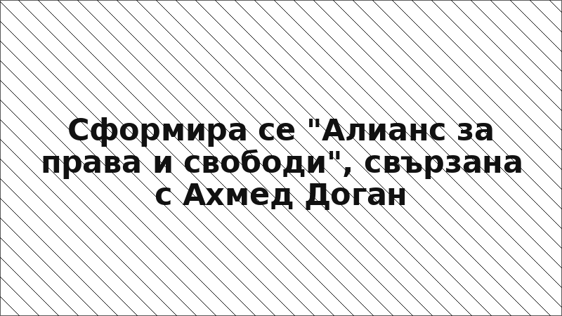 Сформира се "Алианс за права и свободи", свързана с Ахмед Доган