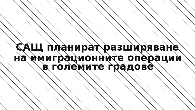 САЩ планират разширяване на имиграционните операции в големите градове