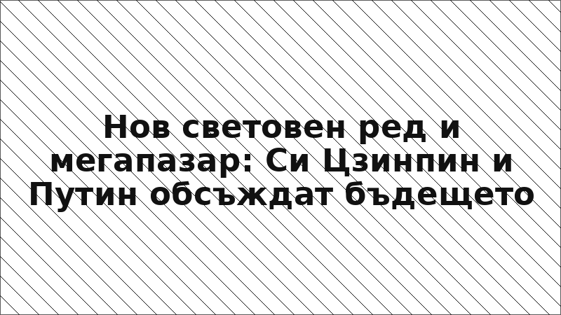 Нов световен ред и мегапазар: Си Цзинпин и Путин обсъждат бъдещето