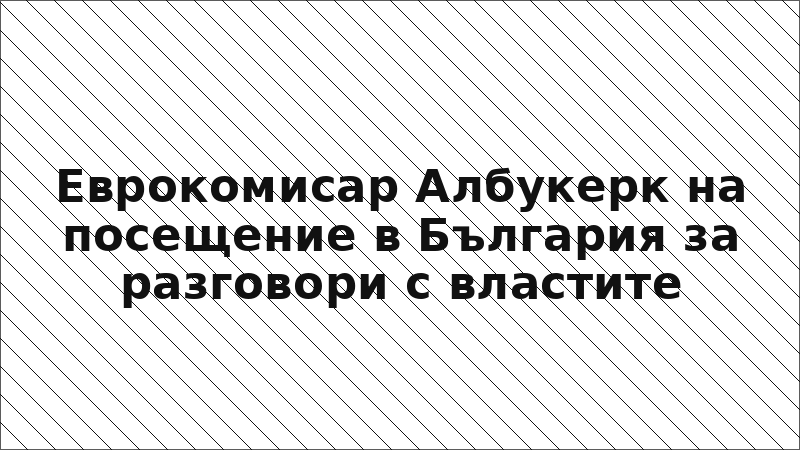Еврокомисар Албукерк на посещение в България за разговори с властите