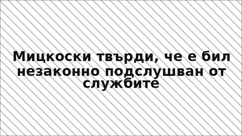 Мицкоски твърди, че е бил незаконно подслушван от службите