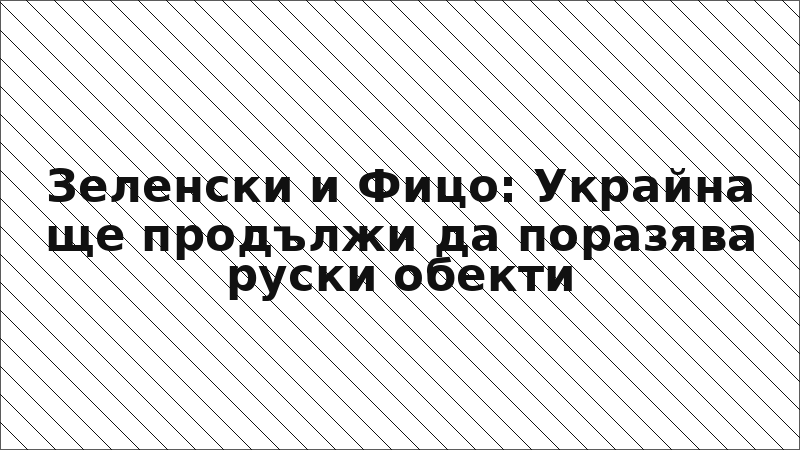 Зеленски и Фицо: Украйна ще продължи да поразява руски обекти