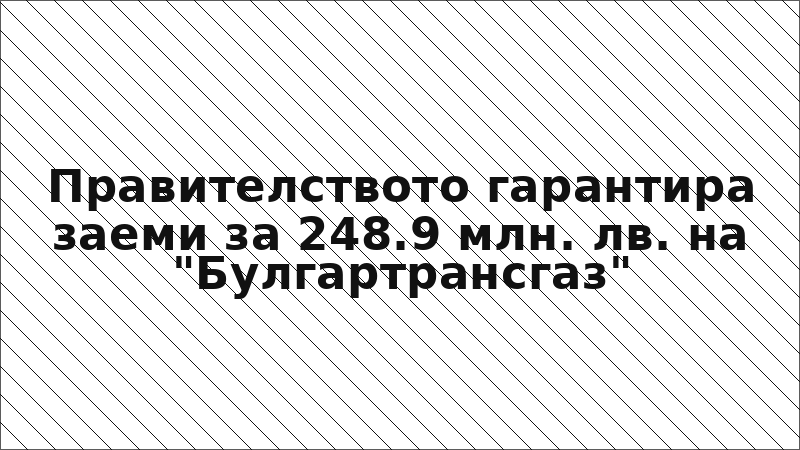 Правителството гарантира заеми за 248.9 млн. лв. на "Булгартрансгаз"